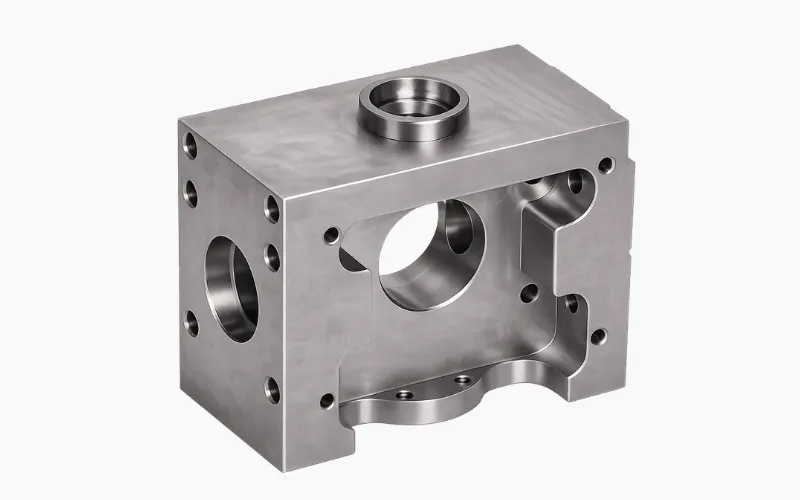 machined steel housing block