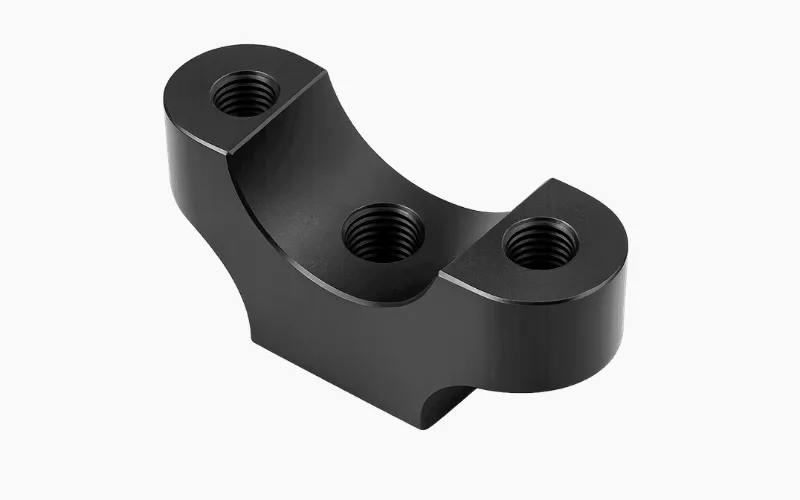 black cnc machined mounting bracket