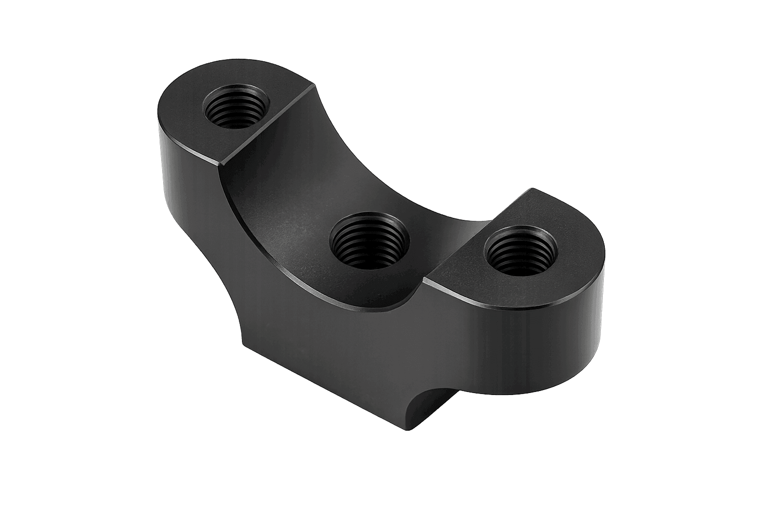 black cnc machined mounting bracket